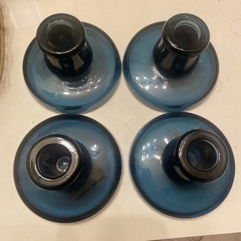IKEA glass candlestick holders set of 4